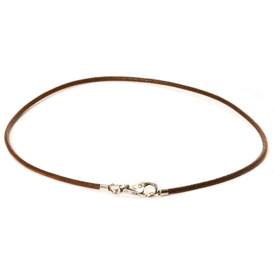 Brown Leather Necklace, that allows you to add beads or pendants to your necklace. The clasp is not included.