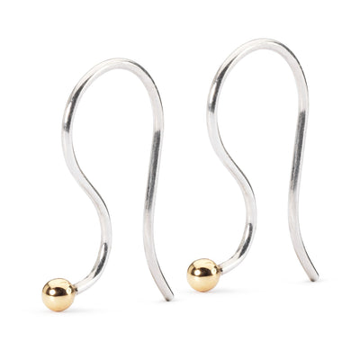 Silver and Gold Earring Hooks, featuring a set of two hooks made of silver and 18 karat gold, perfect for creating a stylish look.