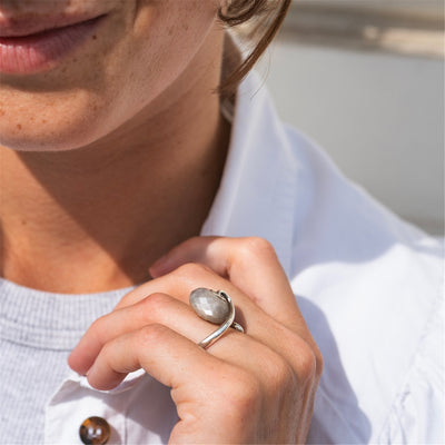 Grey Moonstone Elegant Fantasy Ring TAGBO-01679