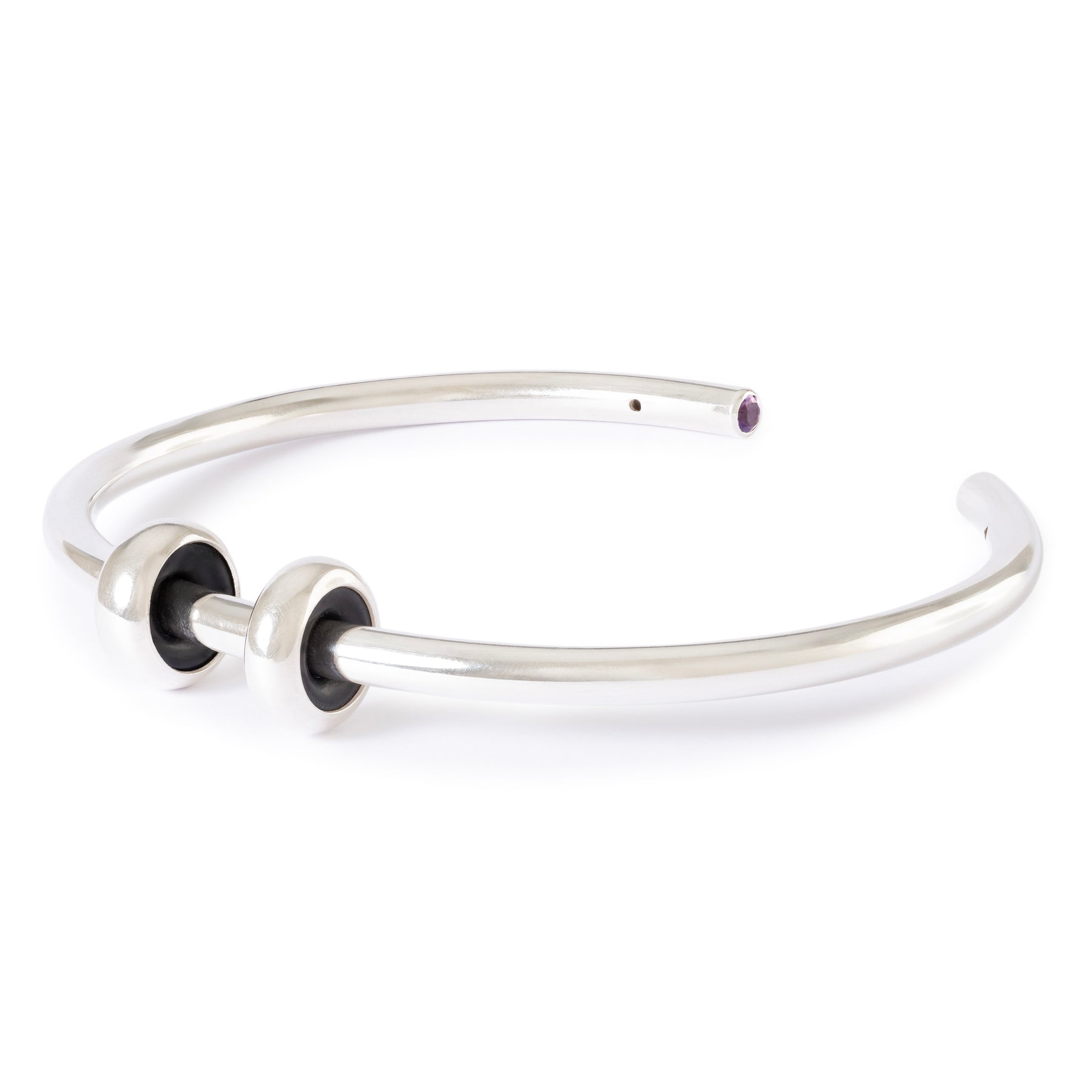 Amethyst Power Bangle with 2 x silver Spacers – Trollbeads