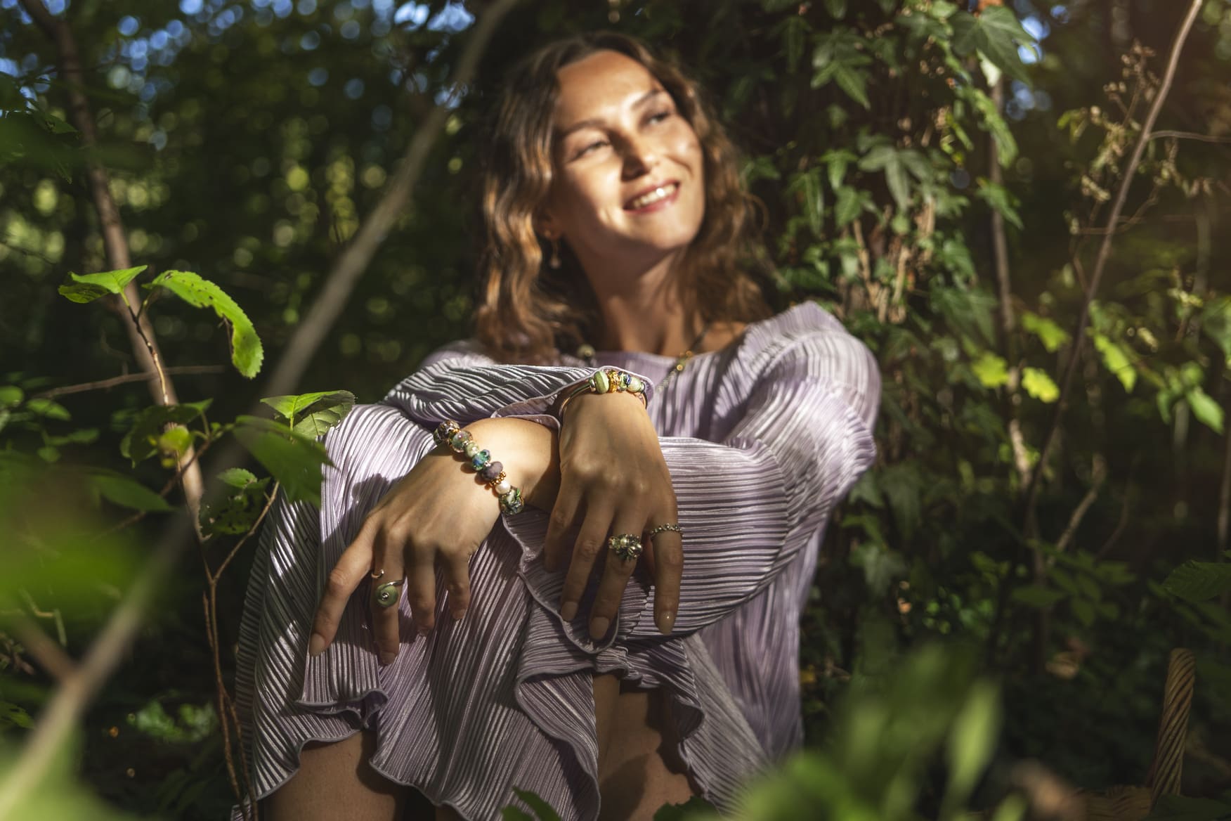beautiful woman wearing Trollbeads