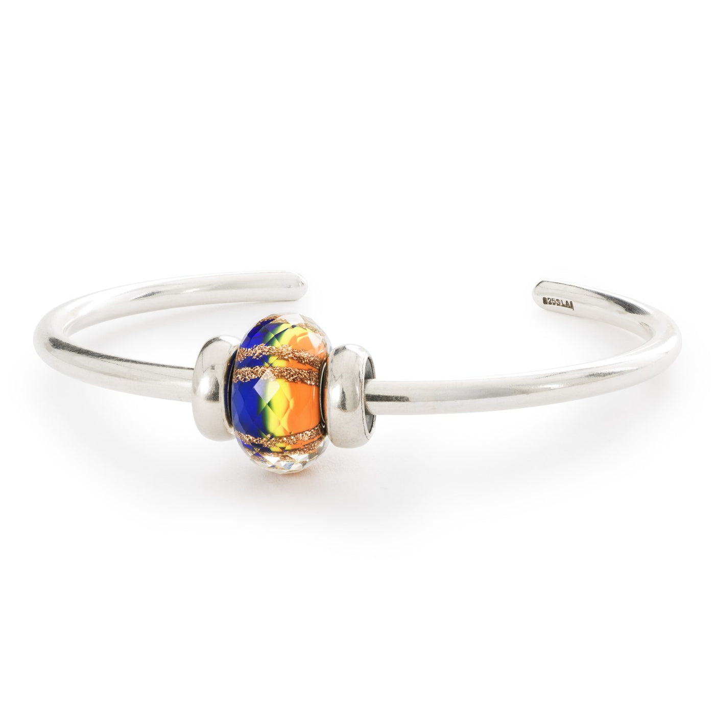Rainbow Facet with Silver Bangle and 2x Silver Spacers