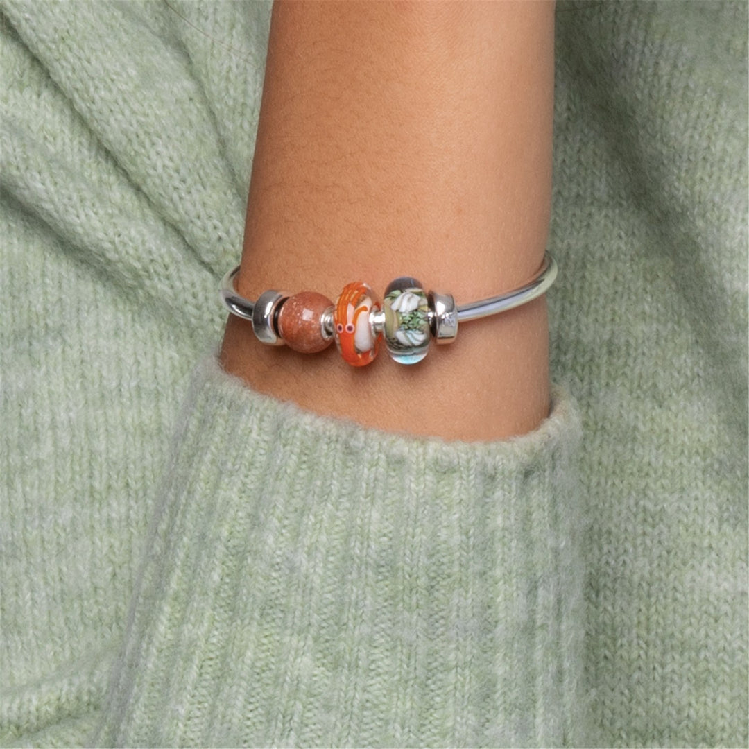 Sterling Silver Bangle with 2 x Silver Spacers – Trollbeads