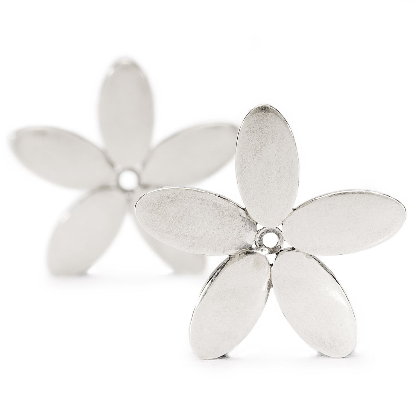 Wood Anemone Earrings with Silver Earring Hooks