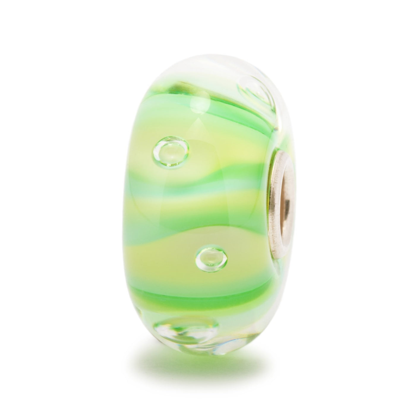 Green Stripe Bubble Bead