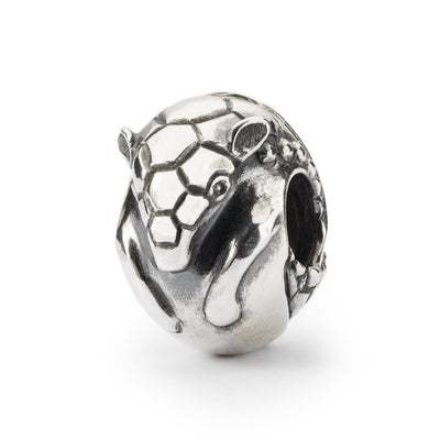 Silver Armadillo Bead in sterling silver, depicting the cute and detailed armadillo design.