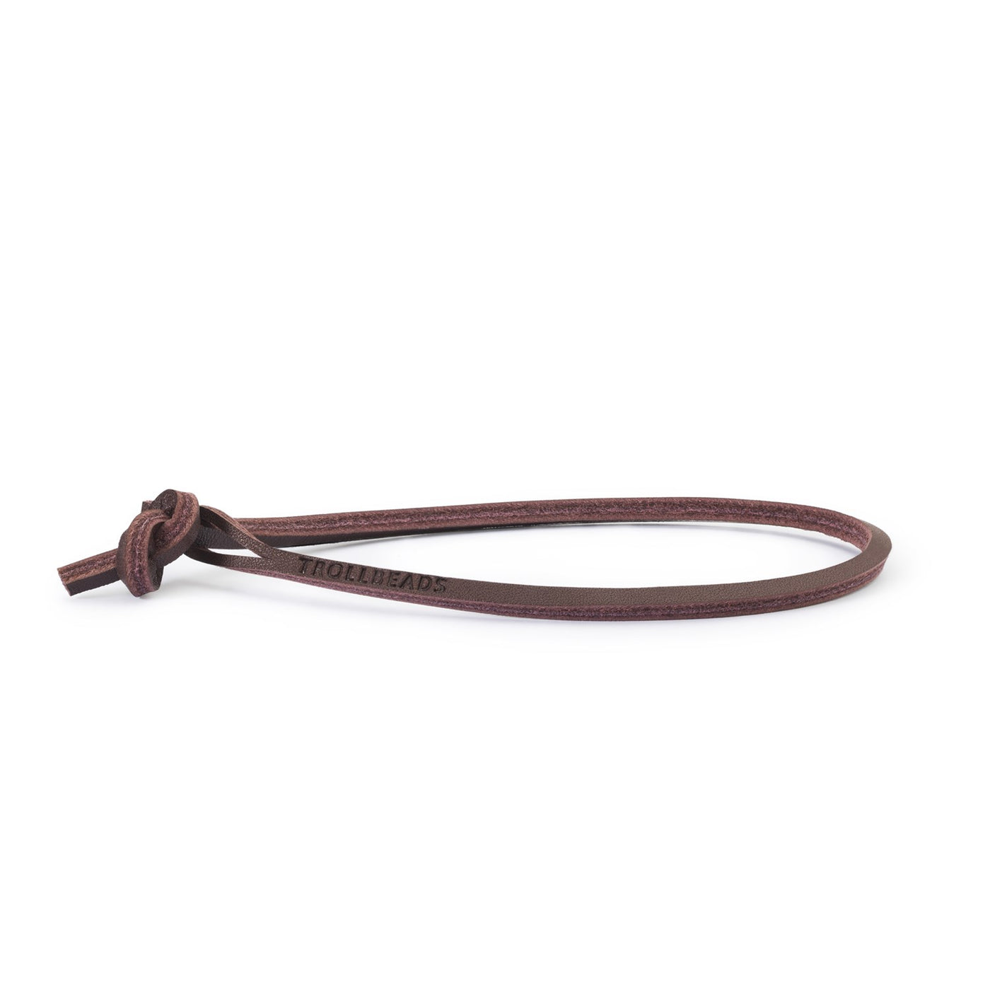Brown Single Leather Bracelet with Sterling Silver Trefoil Knot Bead