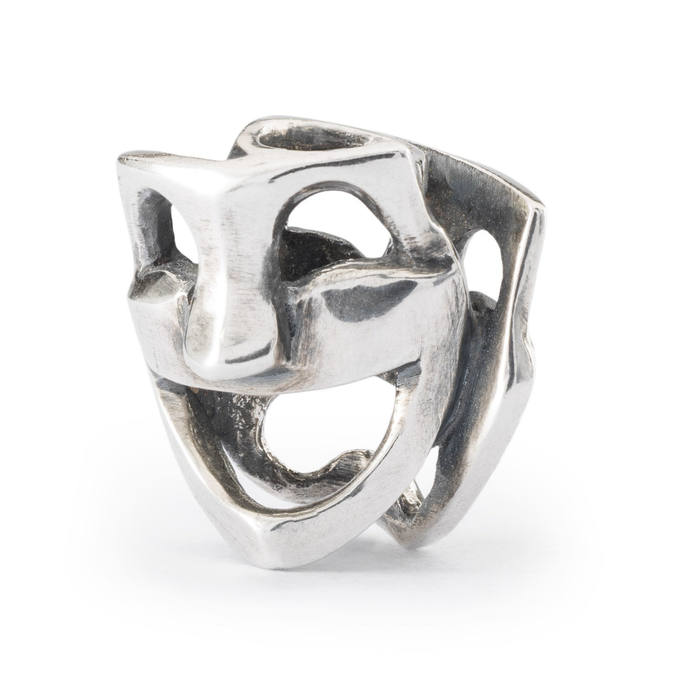 A stunning bead featuring a theater mask design in silver. Adds a touch of drama and art to your bracelet.