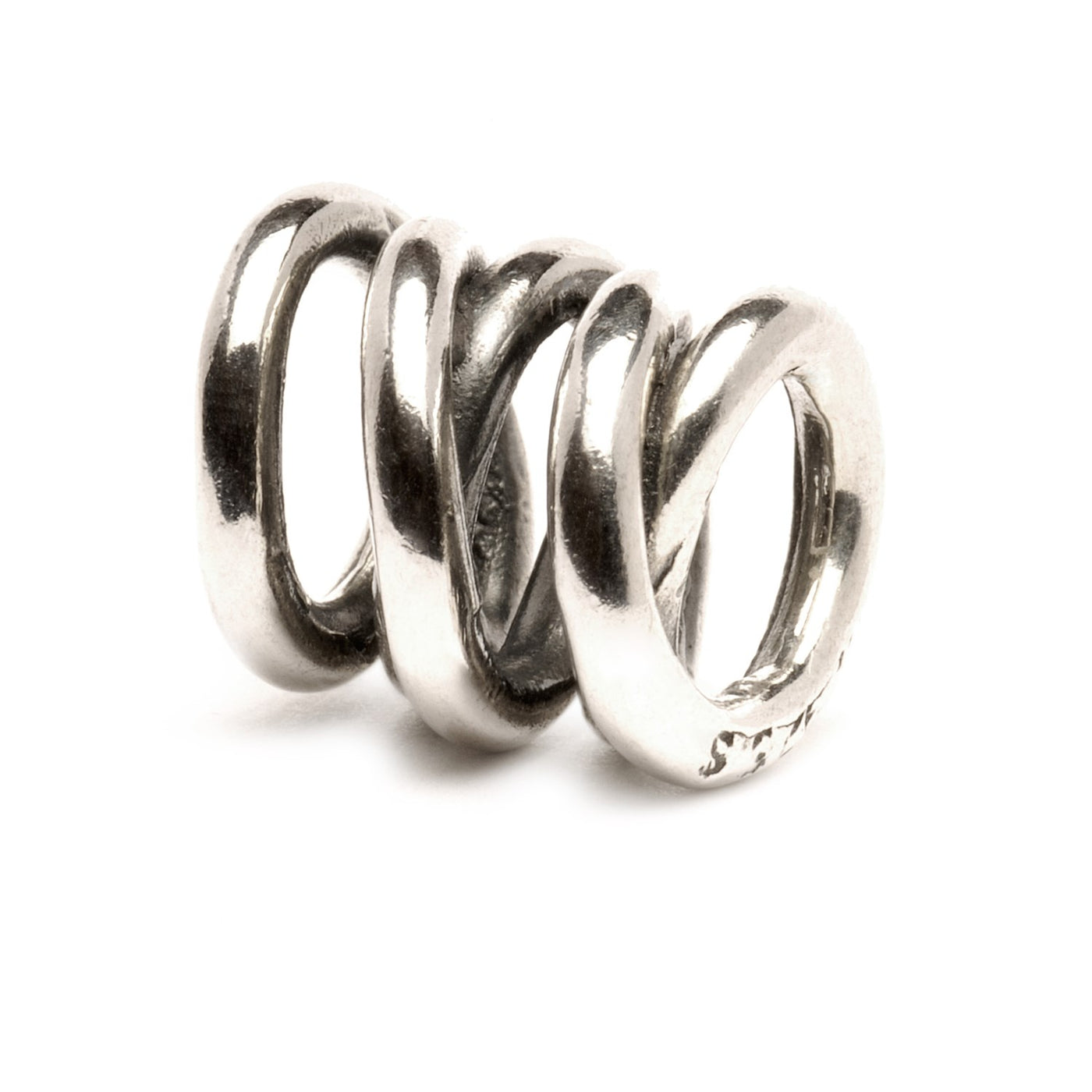The Siblings Bead in sterling silver, features a entwined design of circles that go around your jewelry, symbolizing the bond between siblings.