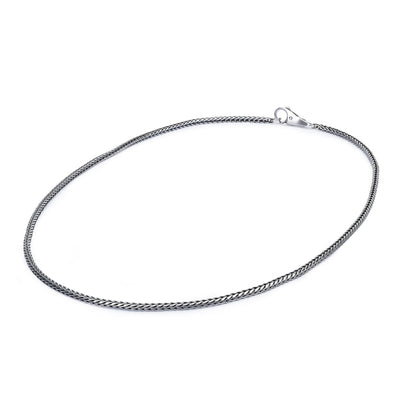 Sterling Silver Necklace with Plain Lock from Trollbeads, featuring a simple yet elegant chain made of 925 sterling silver and a secure plain lock, perfect for everyday wear.