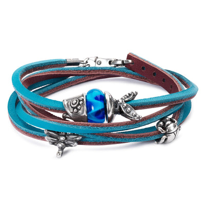 Leather Bracelet Turquoise/Plum