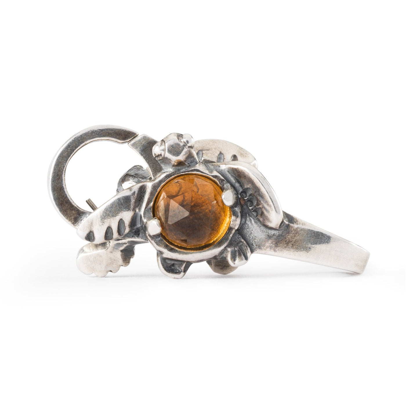 Turtle clasp with a citrine quarts stone