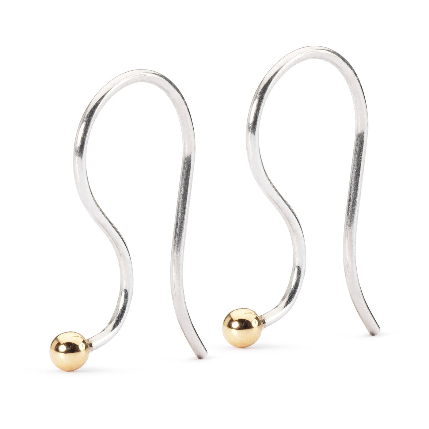 Silver and Gold Earring Hooks, featuring a set of two hooks made of silver and 18 karat gold, perfect for creating a stylish look.