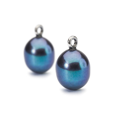 Peacock Pearl Oval Drops with Sterling Silver and Gold Hooks