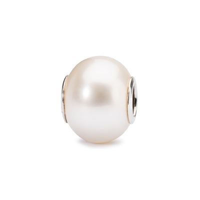 White Pearl Single Leather Bracelet