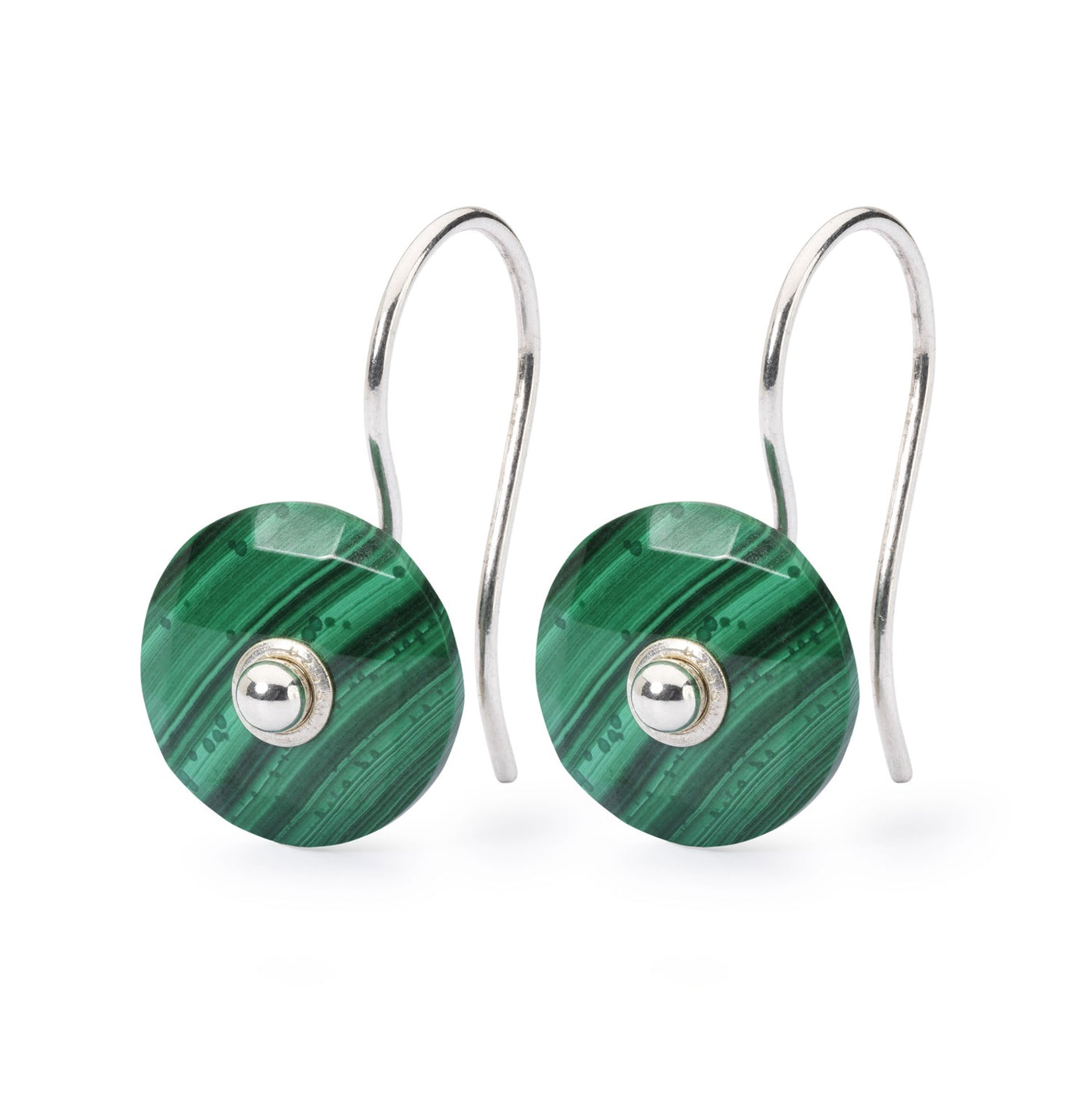 Malachite Earrings with Silver Earring Hooks