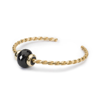 Twisted Gold Bangle with Black Onyx